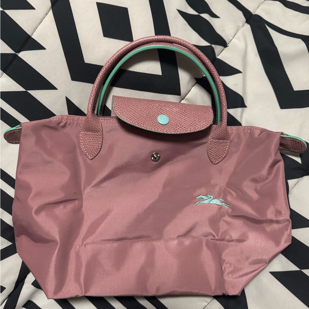 Authentic Short Handle Long Champ Le Pliage tote